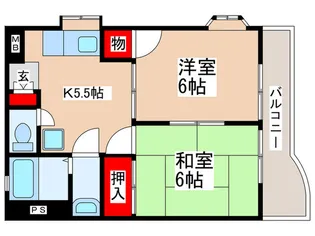 ビューハイツ司【3階】の間取り