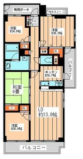 パルコート我孫子【7階】の間取り