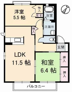 シャーメゾンかがやき 1番館【2階】の間取り