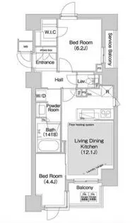 コンフォリア赤坂【9階】の間取り