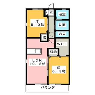 バル・カステール【1階】の間取り