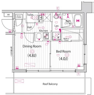 ガーラ・パークサイド亀戸【7階】の間取り