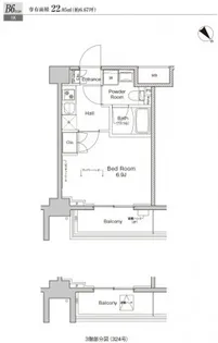 プラウドフラット戸越公園【4階】の間取り