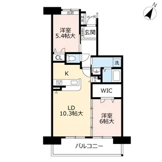 URアーベインビオ春日【2階】の間取り