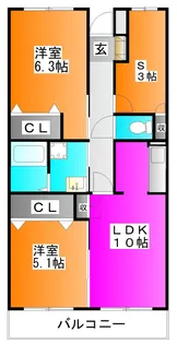 グランドゥ-ルII蕨NAGAI【1階】の間取り