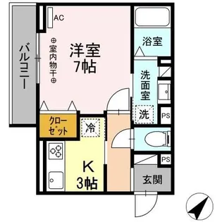 セレーナ東鷹匠【3階】の間取り