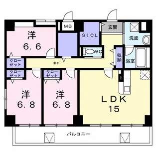 Y’s STATE 天王台【8階】の間取り