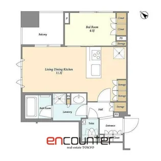 ドゥーエ月島II【11階】の間取り