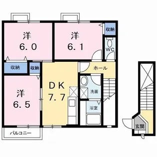 ハッピースクエアー II【2階】の間取り