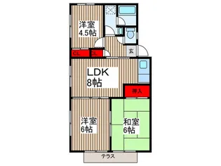 パティオ緑町5号棟【1階】の間取り