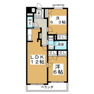 くれが泉中央【9階】の間取り