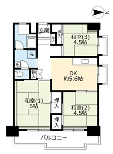 UR南港わかぎの【8階】の間取り