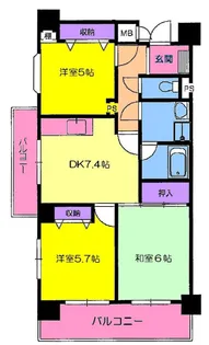 メディコーポ都筑【4階】の間取り