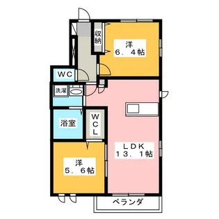 ヘーベル・リン【2階】の間取り