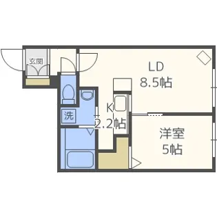 ハレービュー東札幌【4階】の間取り
