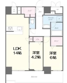 ルクス エテルナ 江戸堀【4階】の間取り