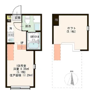 ZEN GARDEN APARTMENT【1階】の間取り