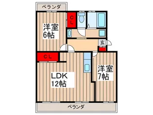 casa六高台【1階】の間取り