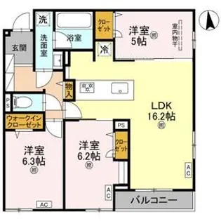 ココルトリシア【1階】の間取り