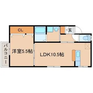 フェヴァリー川東【2階】の間取り