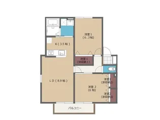 グリーンヒルズABC C【2階】の間取り