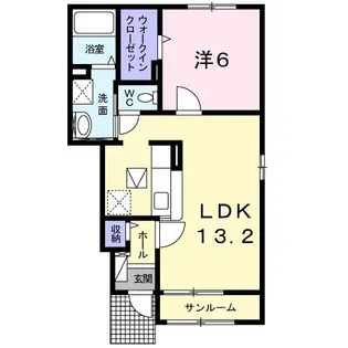 カーサ プラシードII【1階】の間取り