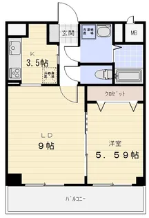 塔世西裏第2MSビル【3階】の間取り