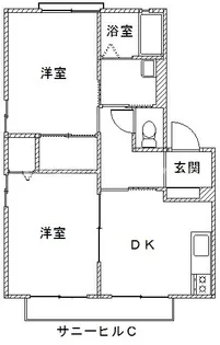 サニーヒル C棟【1階】の間取り