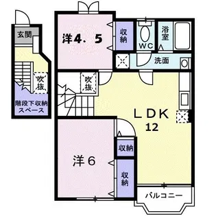 サンウエストヒルズD【2階】の間取り