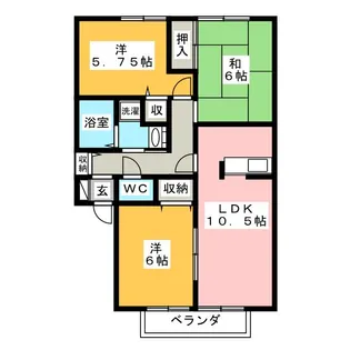 プラザノアールII【1階】の間取り