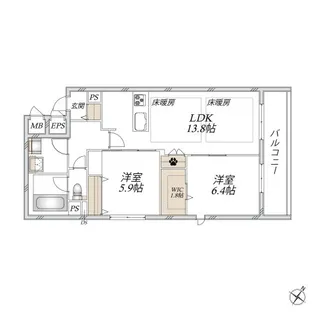 ヴィクトワール南流山【2階】の間取り