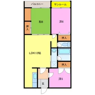 サンパーラ板垣【5階】の間取り