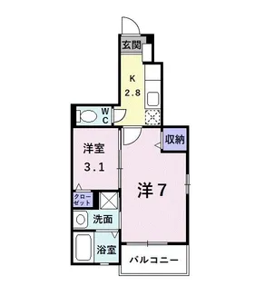 プチフローラ 北野田III【1階】の間取り
