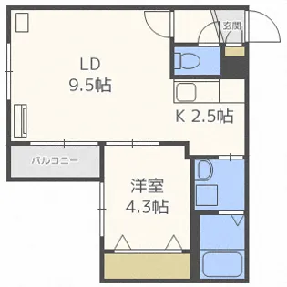 アウリィ平岸【4階】の間取り
