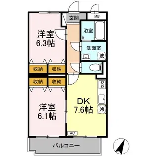 ブレイン裾花【3階】の間取り