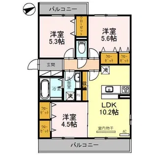 セジュール リッシュ【2階】の間取り