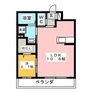1LDKの間取り画像