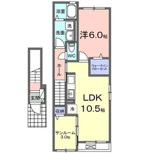 グレースヒルズGAMO C棟【2階】の間取り
