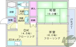アーバンハイツ名取【1階】の間取り