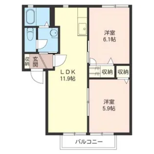 メビュース東城南C【1階】の間取り