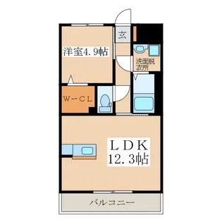 1LDKの間取り画像