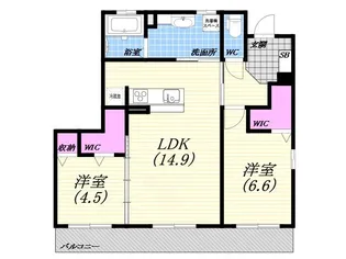 グランデュールASHIYA B棟【1階】の間取り