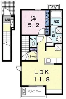 ロイヤルパレス横寸【2階】の間取り