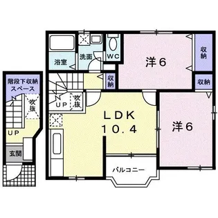 岡山県玉野市八浜町大崎【アパート】の間取り