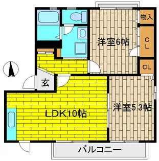 クレッセント【1階】の間取り