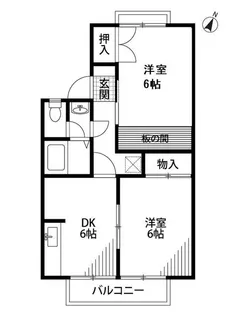 2DKの間取り画像