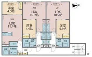 カインドネス八王子元横山町【2階】の間取り