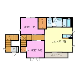 静岡県浜松市中央区東三方町【アパート】の間取り