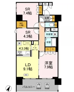リーラ横浜川和町【5階】の間取り