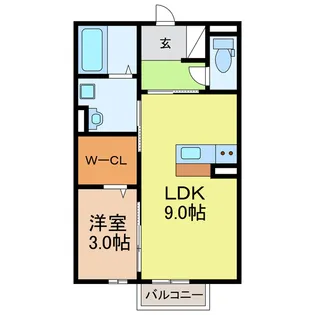 愛知県長久手市仲田【アパート】の間取り